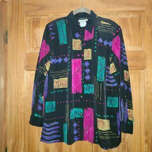 Caliche Collection Multi Patterned Long Sleeve Button-down Shirt